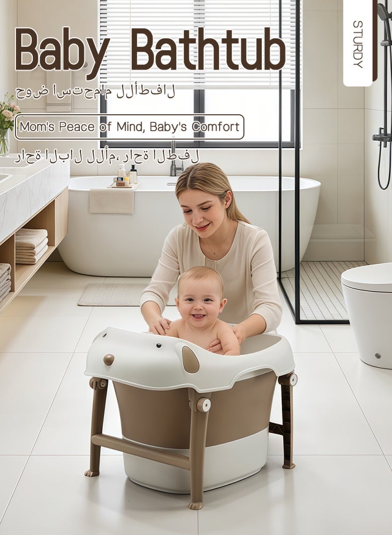 Foldable Baby Bathtub with Anti-Slip Safety | 360° Warm Keeping Toddler Bath Tub for 0-36 Months - Image 5